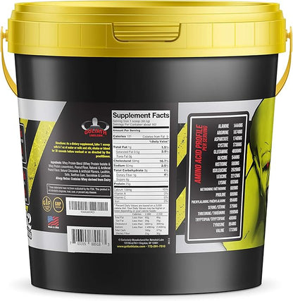 Muscle Protein Whey Powder [12 lbs/Pack of 1]??Cold Filtered, 25g Pure Protein, 6.6g BCAAs (Packaging May Vary) (12LB, Peanut Butter Chocolate)