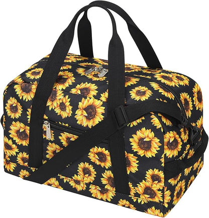 Small Gym Bag 14 inch lightweight Carry On Mini Duffel Bag for Travel Sport - Sunflower