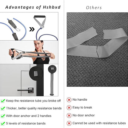 Resistance Bands for Working Out, Physical Therapy Bands, Latex Free Elastic and Exercise Bands Set for Stretching, Suitable for Rehab, Yoga, Pilates, Gym, Home Exercise