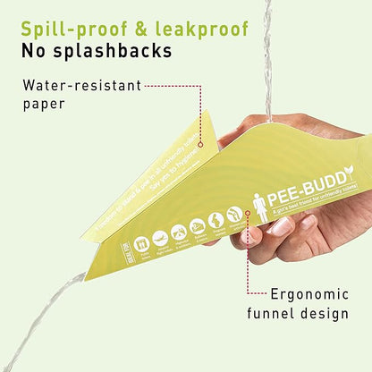 PeeBuddy 10 Funnels Female Urination Device | No Mess Disposable Urinal Funnel|Travel, Camping, Hiking, Festivals, and Outdoor Activities | Paper Based Stand and Pee Funnel for Women, Girls