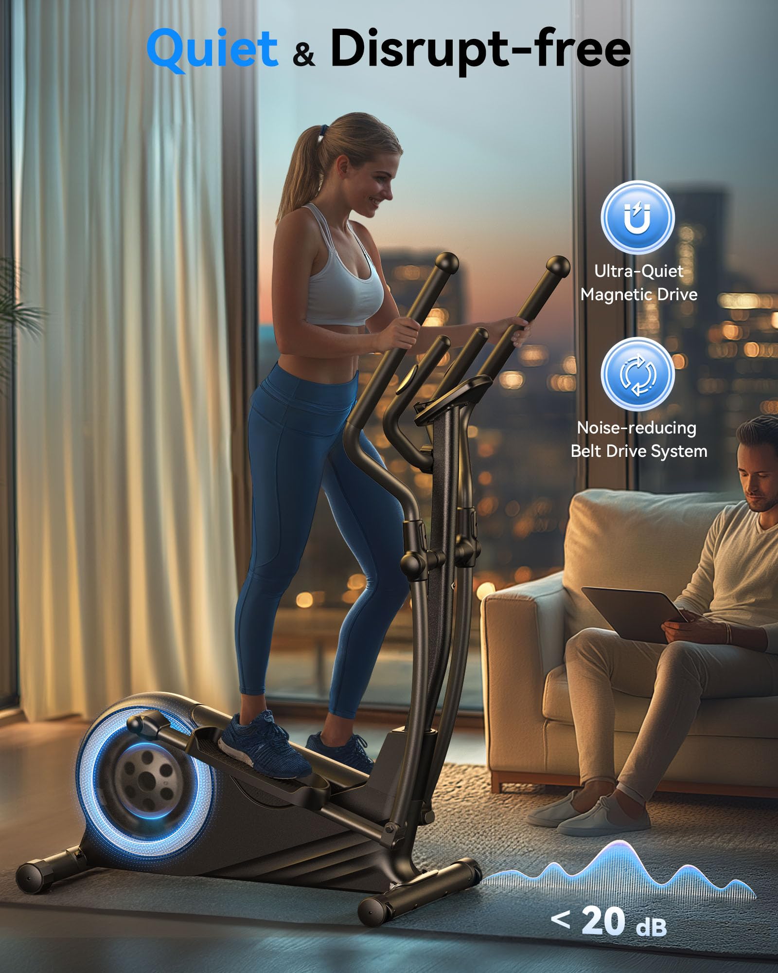 Niceday Elliptical Exercise Machine, Elliptical Machine for Home, Magnetic Elliptical Trainer with
