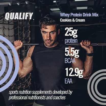 Cookies and Cream Whey Protein Powder. Post Workout Recovery Drink, Gluten & Sugar Free Highly Kosher, 25g Protein. Essential Amino Acids - 5.5g BCAA, 2.7g Leucine, 1.4g Isoleucine, 1.4g Valine 26.4oz