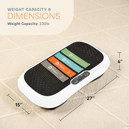 Lifepro Waver Vibration Plate Exercise Machine for Lymphatic Drainage, Muscle Activation, Full-Body Workout Vibrating Platform with Loop Bands, Fitness Equipment for Strength Toning & Fat Loss