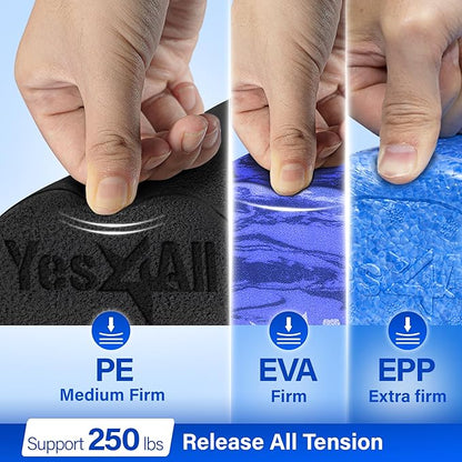 Yes4All Medium Firm Half Foam Rollers for Post-Workout Relaxation, 12/18/24/36 inch PE Foam Roll for Back Massage & Yoga Exercise