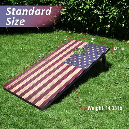 Cornhole Set, Regulation/Tailgate Size Cornhole Boards with 8 Bean Bags and Carrying Case, 4x2/3x2 Corn Hole Outdoor Game Toss Board for Adults Outside Activities