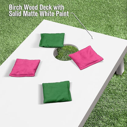 GoSports 4 ft x 2 ft Regulation Size Wooden Cornhole Boards Set - Includes Carrying Case and Over 100 Optional Bean Bag Colors