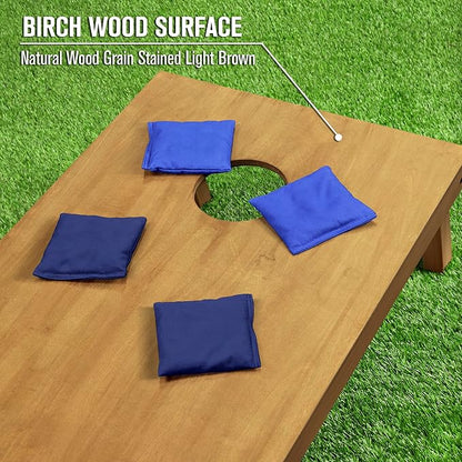 GoSports 4 ft x 2 ft Regulation Size Wooden Cornhole Boards Set - Includes Carrying Case - Full Regulation Size Bean Bag Toss Boards