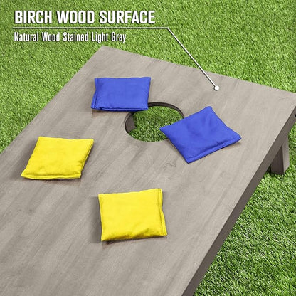 GoSports 4 ft x 2 ft Regulation Size Wooden Cornhole Boards Set - Includes Carrying Case and Bean Bags (Choose Your Colors) Over 100 Color Combinations
