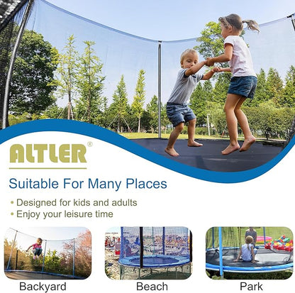 Trampoline 12FT 14FT Enclosure Net Outdoor Jump for Kids and Adults Round ASTM Approved 400/450LBS Weight Capacity