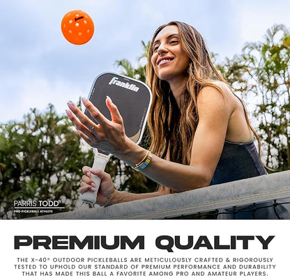 Franklin Sports X-40 Outdoor Pickleballs - Official Ball of USA Pickleball, APP Tour + US Open - Regulation Size