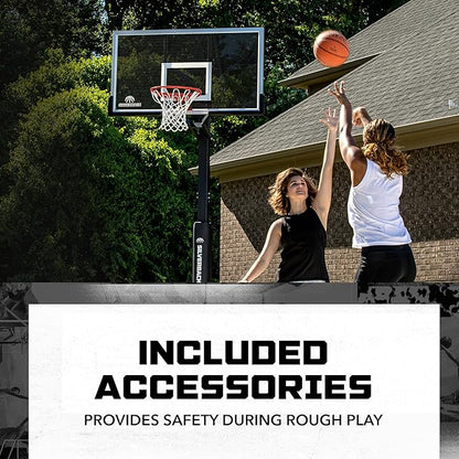 Silverback In-Ground Basketball Hoops, Adjustable Height Tempered Glass Backboard and Pro-Style Flex Rim. - Multiple Styles Available