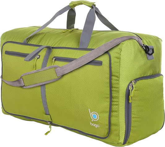 Bago Foldable Duffel Bags for Traveling Women & Men - 60L Medium Packable Duffle Bag for Travel