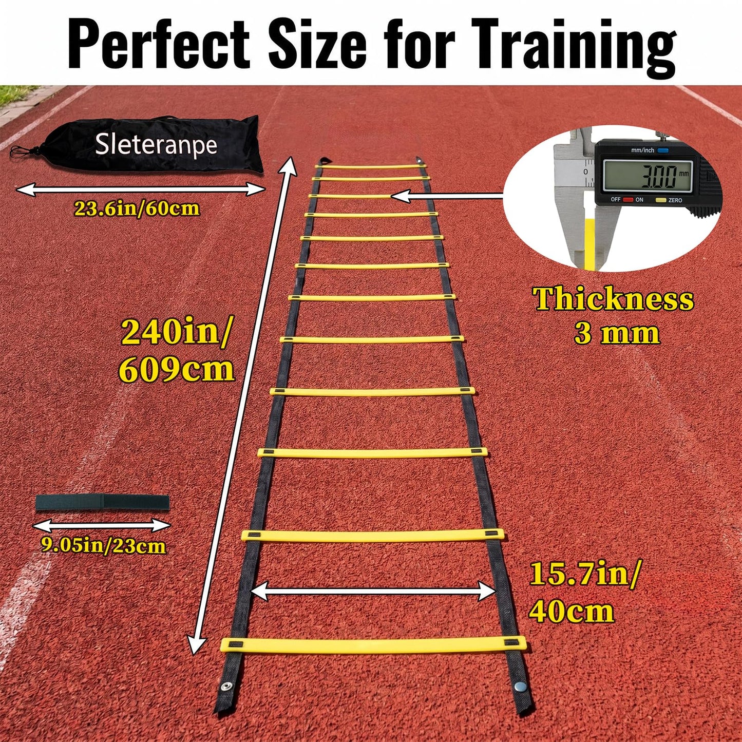 Sleteranpe 20ft Agility Ladder Training Ladder Speed