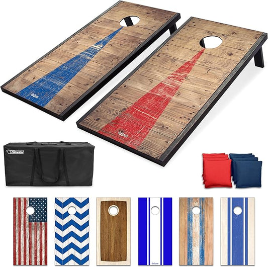 GoSports Portable Cornhole Sets, 8 Styles – Choose 4 x 2 ft or 3 x 2 ft - Boards Include 8 Bean