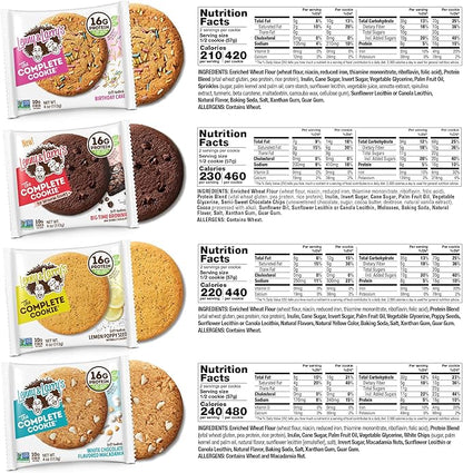 Lenny & Larry's The Complete Cookie, 8 Flavor Variety Pack, Soft Baked, 16g Plant Protein, Vegan, Non-GMO, 4 Ounce Cookie (Pack of 16)