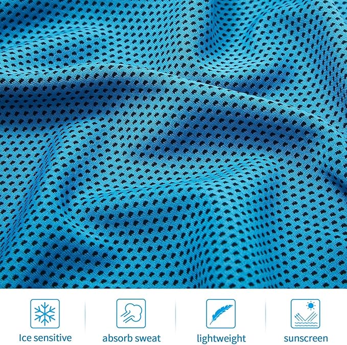 Honoson Cooling Towel Bulk - Neck & Face Cool Chilly Towels Microfiber Breathable Sport Sweat Rag for Gym, Yoga, Travel, Camping, Running, Outdoor