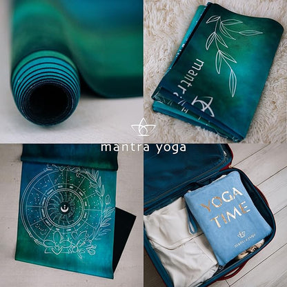 Mantra Yoga Travel PRO 1.5mm - Foldable Fitness & Exercise Mat with Bag | Lightweight, Compact & Eco-Friendly | Non-Slip & Washable | For All Types of Yoga | 72" L x 24" W | 2.6 lbs