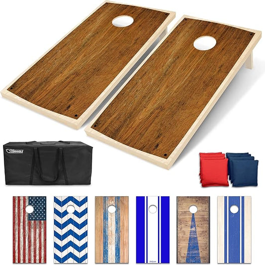 GoSports Portable Cornhole Sets, 8 Styles – Choose 4 x 2 ft or 3 x 2 ft - Boards Include 8 Bean