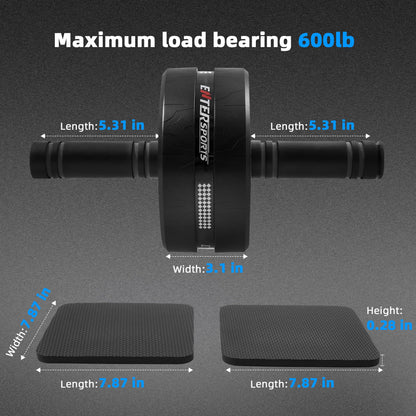 Ab Roller Wheel for Abs Workout - Abdominal Exercise Equipment with 2 Knee Pads for Home Gym, Core
