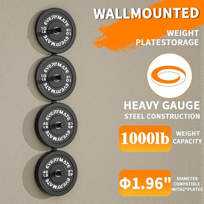 Weight Plate Storage Rack, Olympic Weight Plate Holder, Bumper Plate Storage, Home Gym Organizer