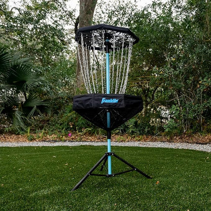 Franklin Sports Disc Golf Baskets - Portable Disc Golf Target with Chains Included - Disc Golf Basket Stand Equipment for Hole + Course Creation