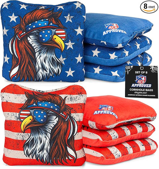 Play Platoon Cornhole Bags Set of 8 Regulation Professional Corn Hole Bean Bags ACO Approved