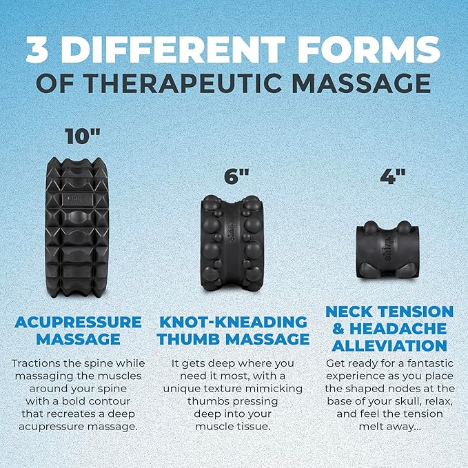 Chirp Wheel XR 3-Pack - 10??Acupressure, 6??Knot-Kneading Thumb, 4??Neck & Headache Relief, High Density Foam Massage Roller Set for Deep Tissue Back Roller & Muscle Therapy, Supports 500lbs, Mint