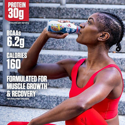 Dymatize Performance Protein Shake, Fruity Pebbles, 30g of Protein, 6.2g BCAA for Muscle Recovery, No Added Sugar, Low Fat, 24 Vitamins and Minerals, Gluten-Free, Ready to Drink, On-the-Go Snack, 11.5fl oz, 12 pack