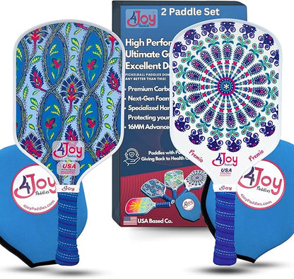 4Joy Pickleball Paddle Premio Series - Thermoformed Premium T700 Carbon Fiber Pickleball Paddless - Professional Pickleball Rackets for Women & Men - 16mm Honeycomb Core - USAP Approved