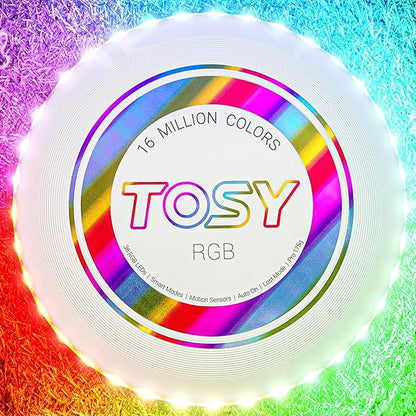 TOSY Bundle of 2 - Flying Disc 108 LEDs - RGB White + Blue