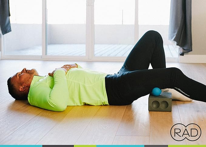 RAD Stiff Peanut Massage Ball ??High Density Yoga Deep Tissue Roller Ball ??Myofascial Release for Back, Neck, Feet, Psoas & Spine ??Suboccipital & Thoracic Trigger Point Therapy
