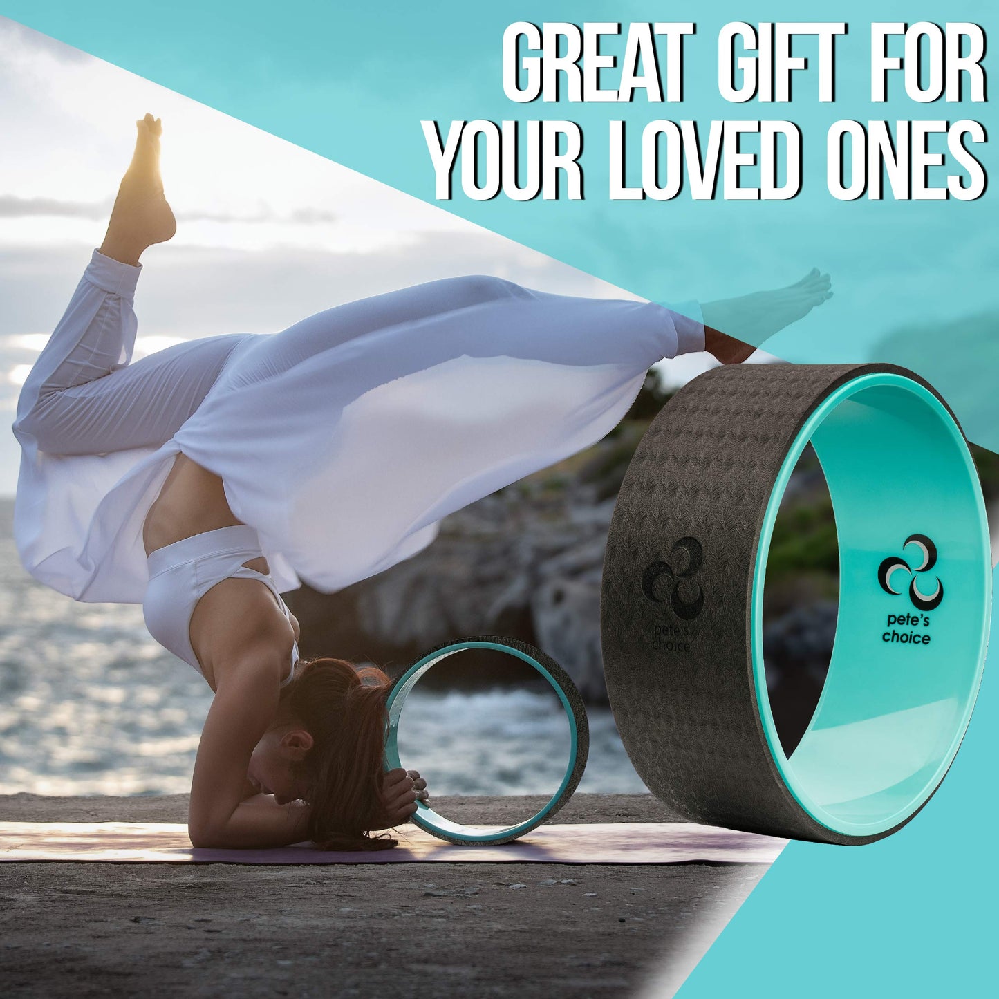 Yoga Wheel for Back Pain Relief - Beginners Guide & Strap Included