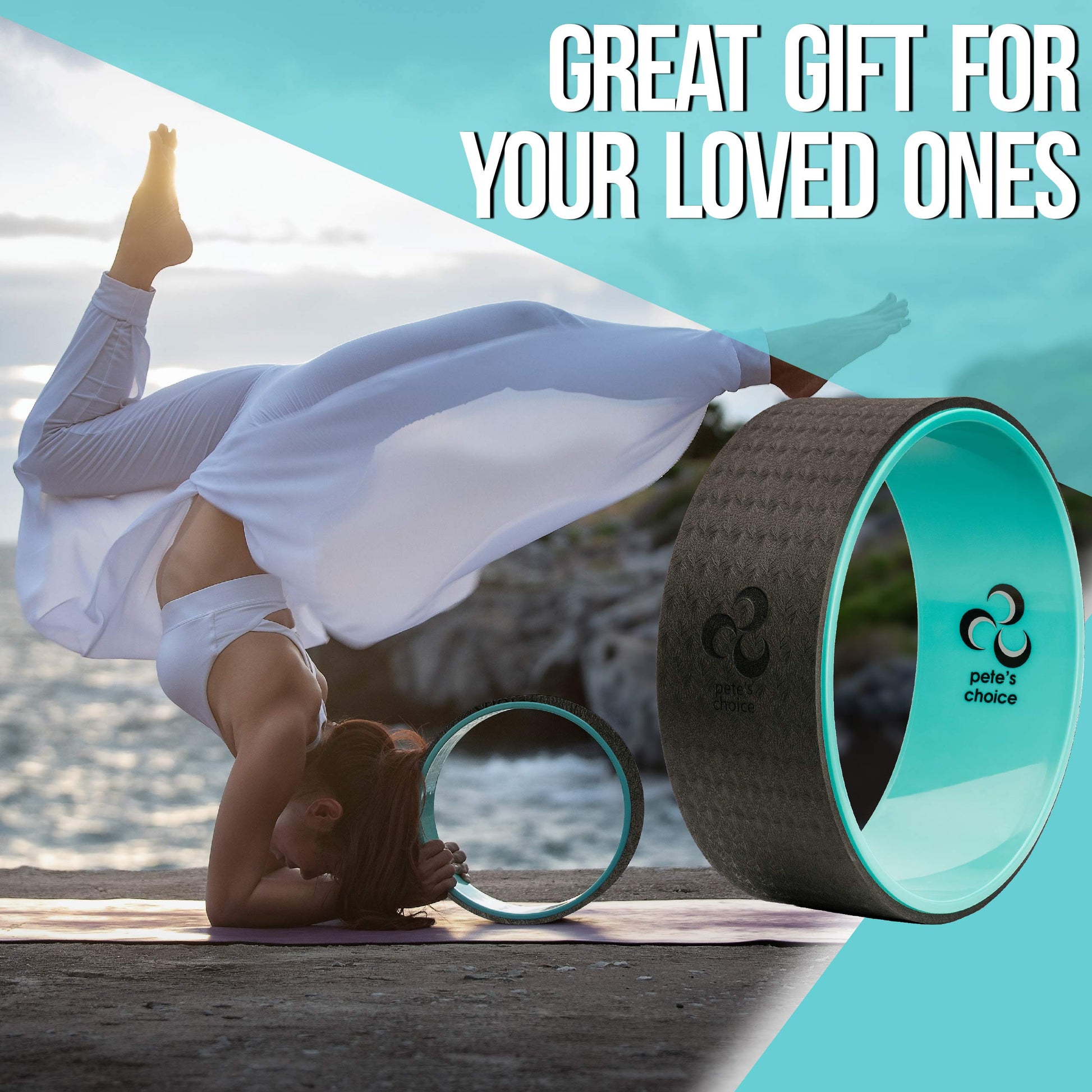 Yoga Wheel for Back Pain Relief - Beginners Guide & Strap Included