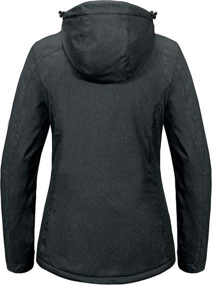 Little Donkey Andy Women's Waterproof Hiking Skiing Jacket with Removable Hood, Fleece Lined Winter Warm Rain Coat