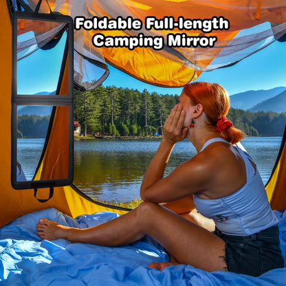 LPHUMEX Foldable Full Length Dance Mirror – 33” Portable Shatterproof Hanging Mirror, Folding Full