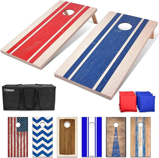 GoSports Portable Cornhole Sets, 8 Styles – Choose 4 x 2 ft or 3 x 2 ft - Boards Include 8 Bean