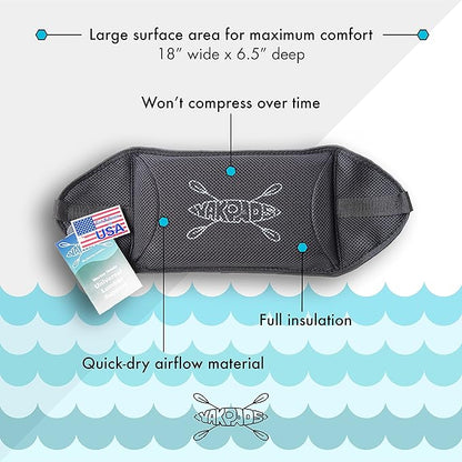 Lumbar Cushioned Seat Pad, Gel Seat Pad for Kayaks, Portable Seat Cushion for Outdoor Watersports and Recreation - Cascade Creek (Lumbar)