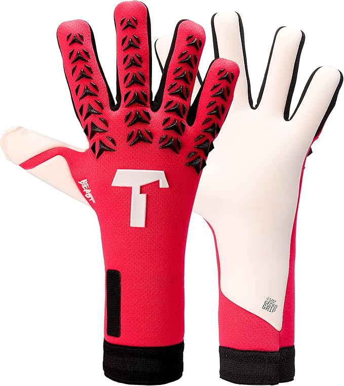 T1TAN Dark/Red Beast + LC - Goalkeeper Gloves - Without Finger Protection - Soccer Goalkeeper Gloves - Different Sizes & Colors