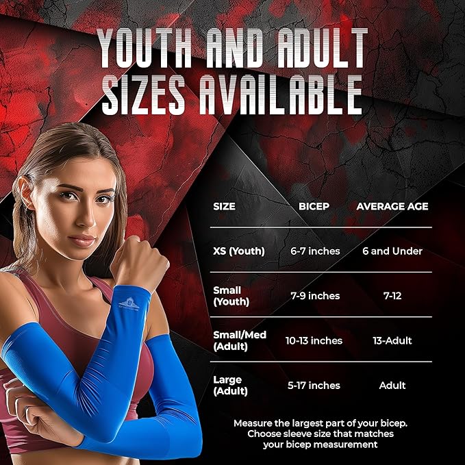 Bucwild Sports Baseball Arm Sleeve - Youth & Adult 1 Pair - Football Basketball Cycling Tennis