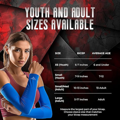 Bucwild Sports Baseball Arm Sleeve - Youth & Adult 1 Pair - Football Basketball Cycling Tennis