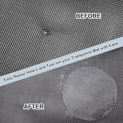 Trampoline Patch Repair Kit 4 inch Circle On Patches | Repair Trampoline Mat Tear or Hole in a Trampoline Mat (2 Pieces)