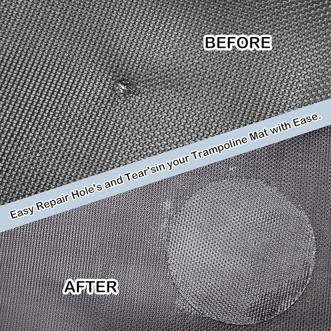 Trampoline Patch Repair Kit 4 inch Circle On Patches | Repair Trampoline Mat Tear or Hole in a Trampoline Mat (2 Pieces)