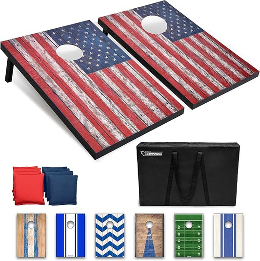 GoSports Portable Cornhole Sets, 8 Styles – Choose 4 x 2 ft or 3 x 2 ft - Boards Include 8 Bean