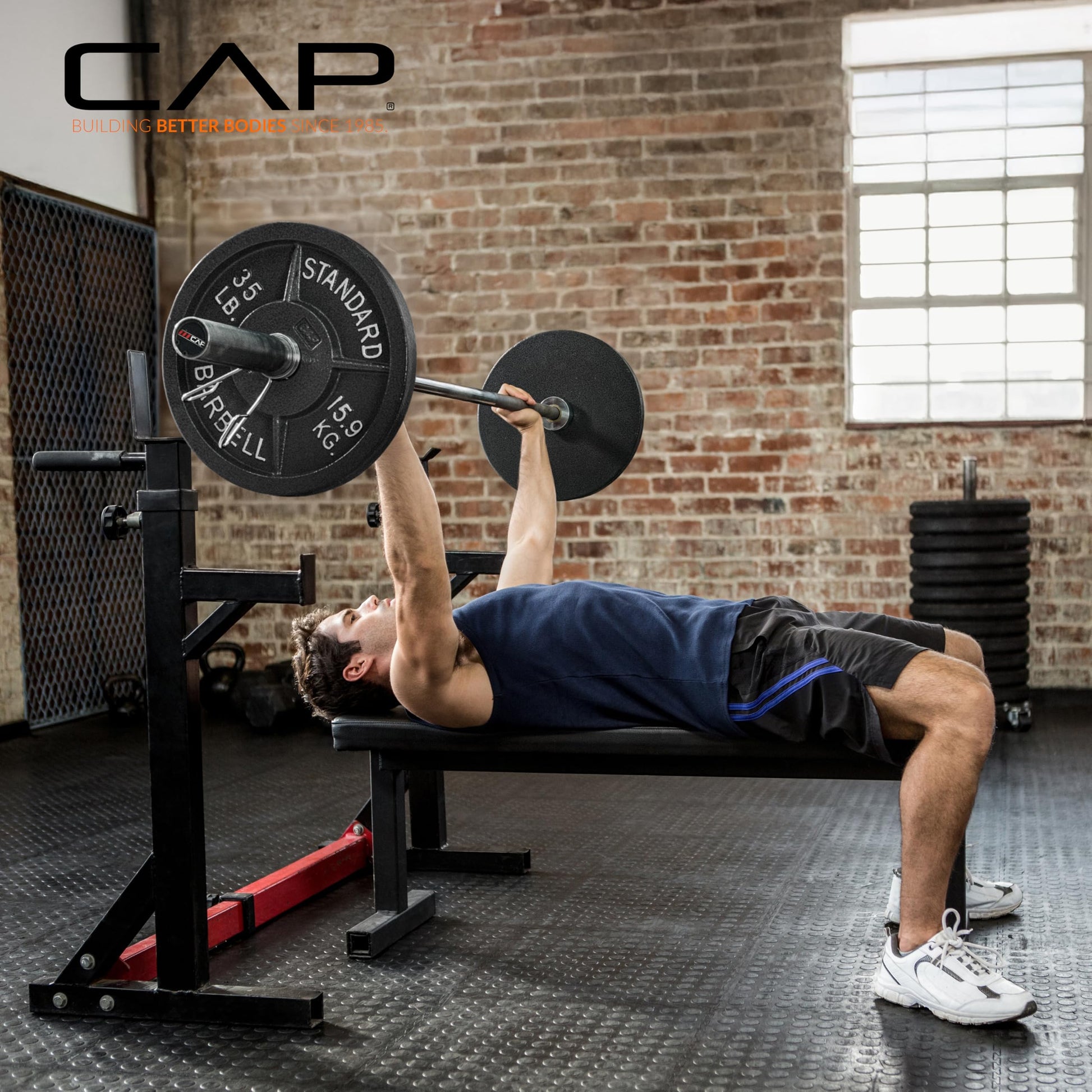 CAP Barbell Cast Iron Olympic Black Weight Plate, Set 2.5 lb x2, 5 lb x2 lb, 10 lb x2