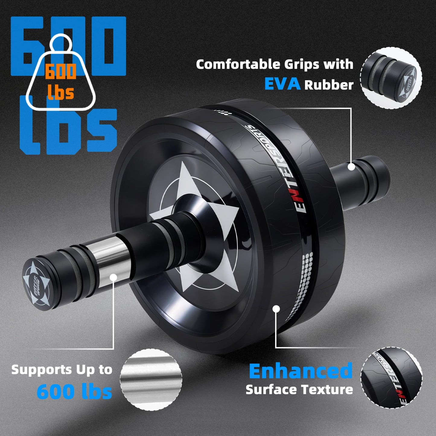 Ab Roller Wheel for Abs Workout - Abdominal Exercise Equipment with 2 Knee Pads for Home Gym, Core