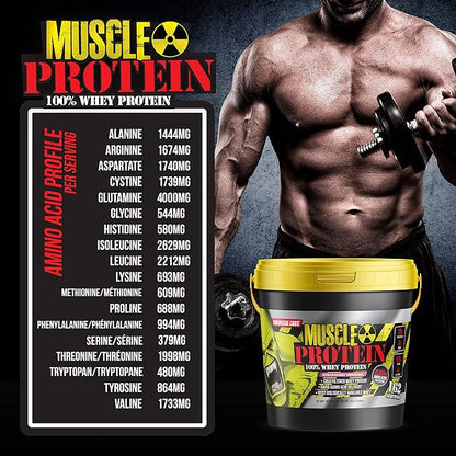 Muscle Whey Protein Flavored Protein Powder, 25,000mg Amino Acids/Serving, Cold Filtered(Packaging May Vary) (12 Pound (Bucket), Cookies & Cream)