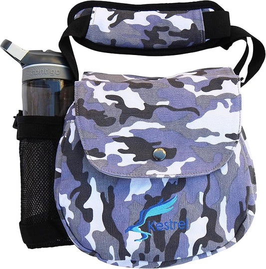 Kestrel Black Disc Golf Bag - Fits 6-10 Golf Discs + Bottle - For Beginner & Advanced Golfers