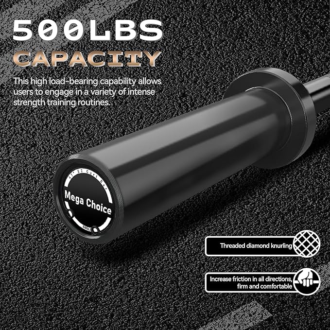 Barbell Bar for Weightlifting - 7FT Heavy Duty (1500LB/700LB), 4FT Short (500LB), 47" EZ Curl Bar - Fits 2" Standard Plates - Home Gym Strength Training