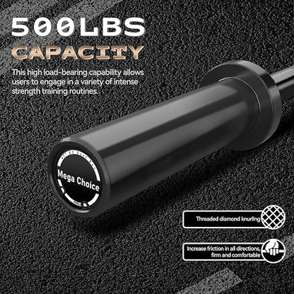 Barbell Bar for Weightlifting - 7FT Heavy Duty (1500LB/700LB), 4FT Short (500LB), 47" EZ Curl Bar - Fits 2" Standard Plates - Home Gym Strength Training