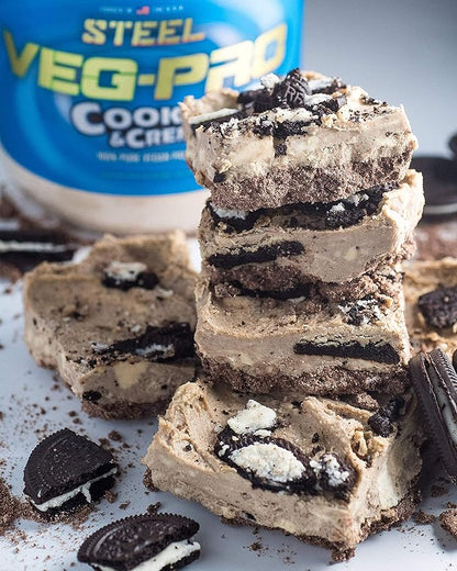 Steel Supplements Veg-PRO | Vegan Protein Powder, Cookies and Creme | 25 Servings (1.65lbs) | Protein Powder with BCAA Amino Acid | Non GMO | Non Dairy | Low Carb Formula